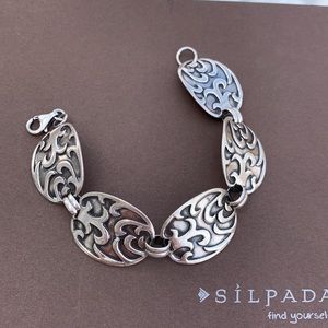 Silpada Retired Waves Panels sterling silver bracelet